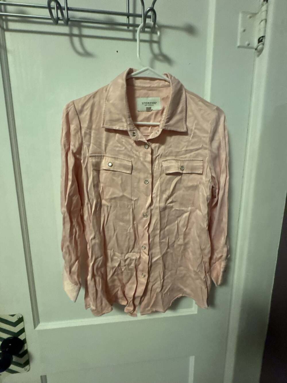 Liverpool Los Angeles Ballet Pink Viscose Long Sleeve Button-Up Shirt XS